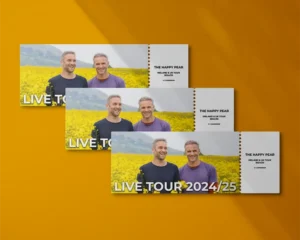 an image of tickets to a show from the happy pear's live tour